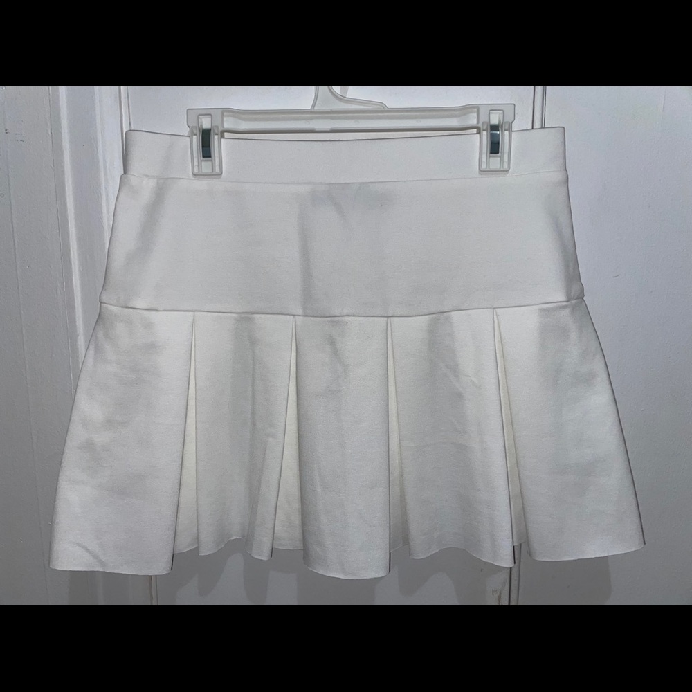 White Pleated Mini Skirt
